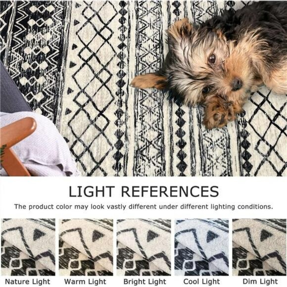 Boho Runner Rug 2x6 Moroccan Washable Non Slip Soft Hallway Kitchen Carpet - Picture 4 of 7